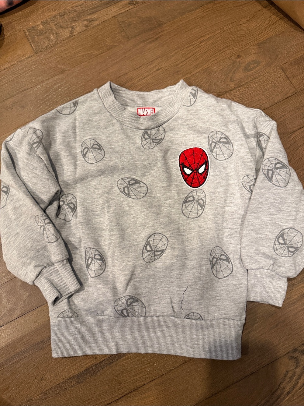 Marvel Kids Grey Sweatshirt with Red Spider-Man Patch